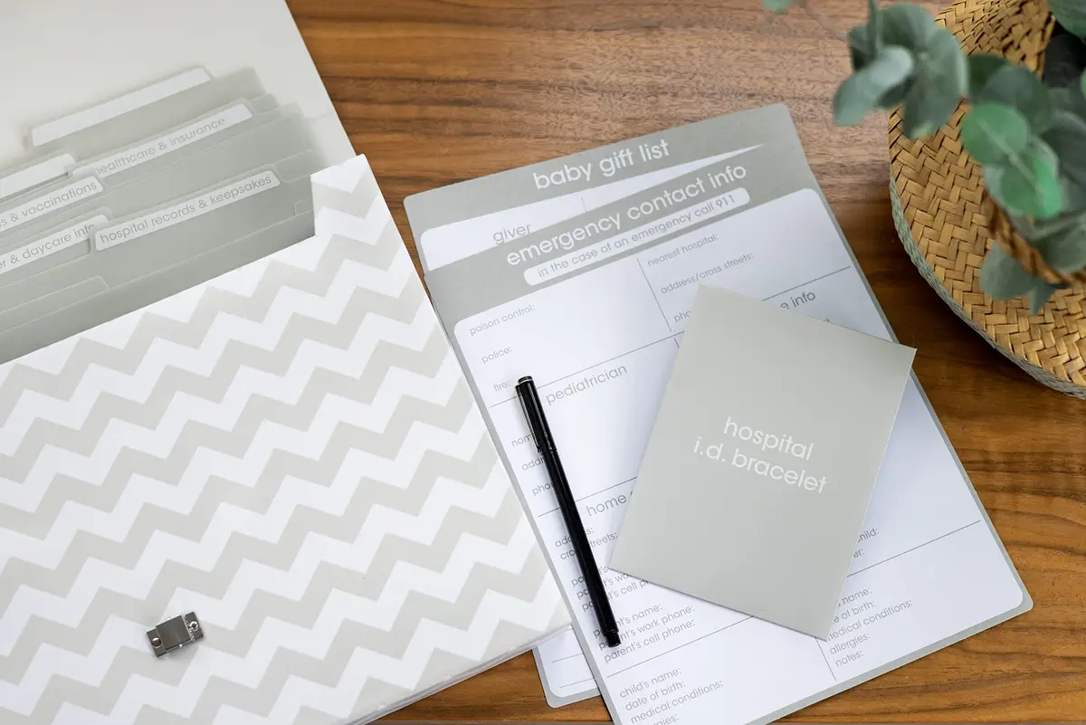 Pearhead Baby Briefcase and Document Organizer, Grey Chevron | All-in-One Baby Paperwork Storage (70-120 chars) - view 9