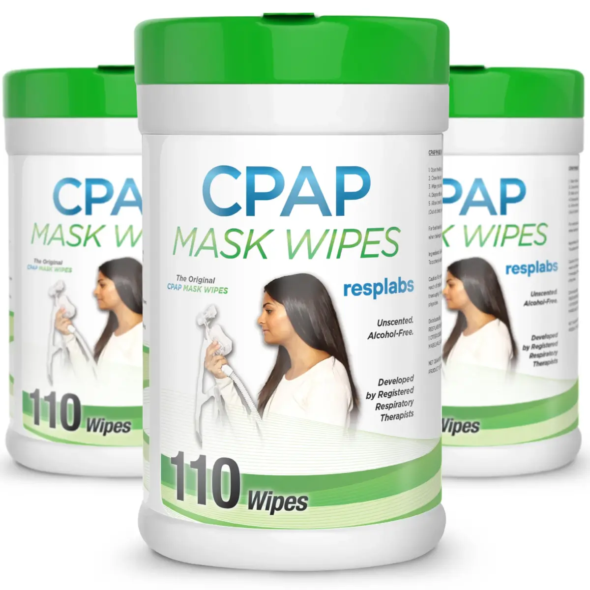 RespLabs CPAP Mask Wipes 330 Count (9 Months Supply) | Unscented, Alcohol-Free, Safe for All CPAP Masks - main product image