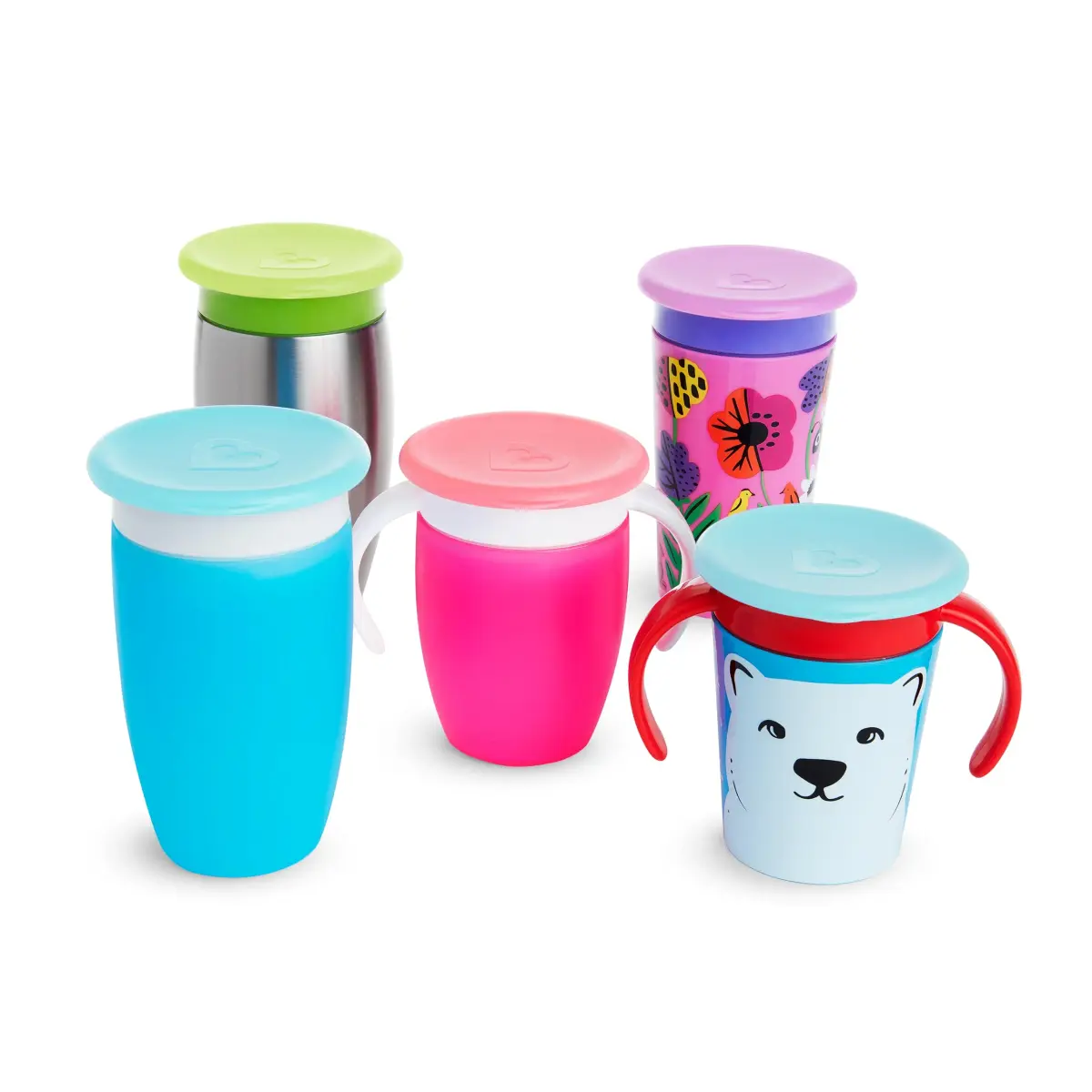 Munchkin Miracle 360 Sippy Cup Lids 4 Count Assorted Colors | BPA-Free & Dishwasher-Safe - view 2