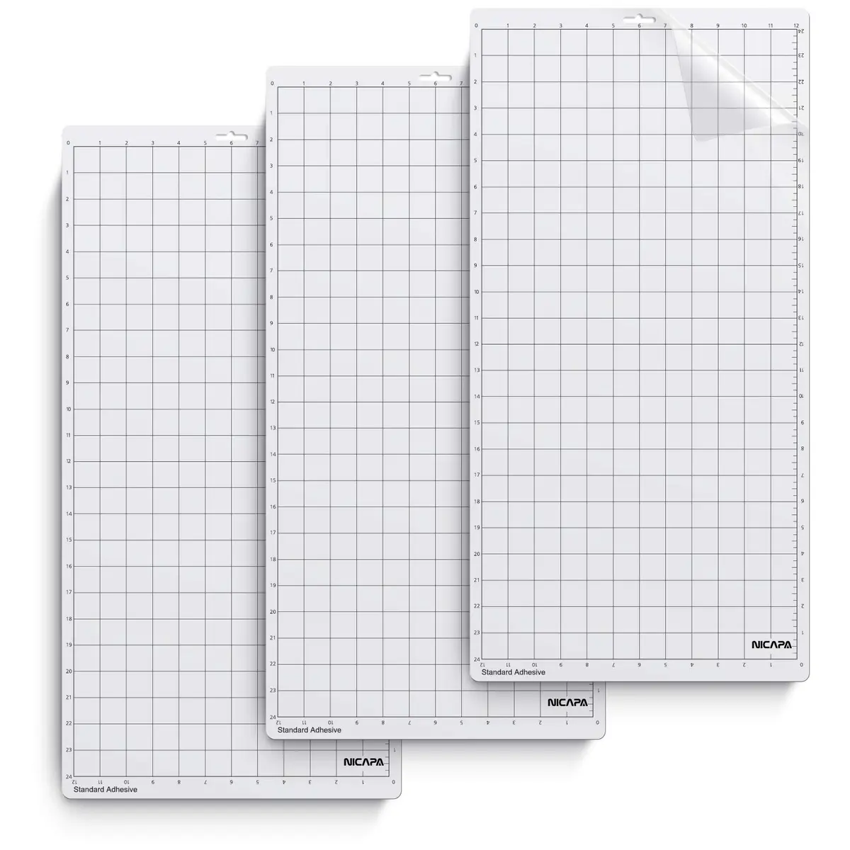 NICAPA Standard Grip Cutting Mat for Silhouette Cameo 3/2/1 (30.5cm x 61cm / 12x24 inch, 3 Mats) | Quilting & Crafting Surface - main product image