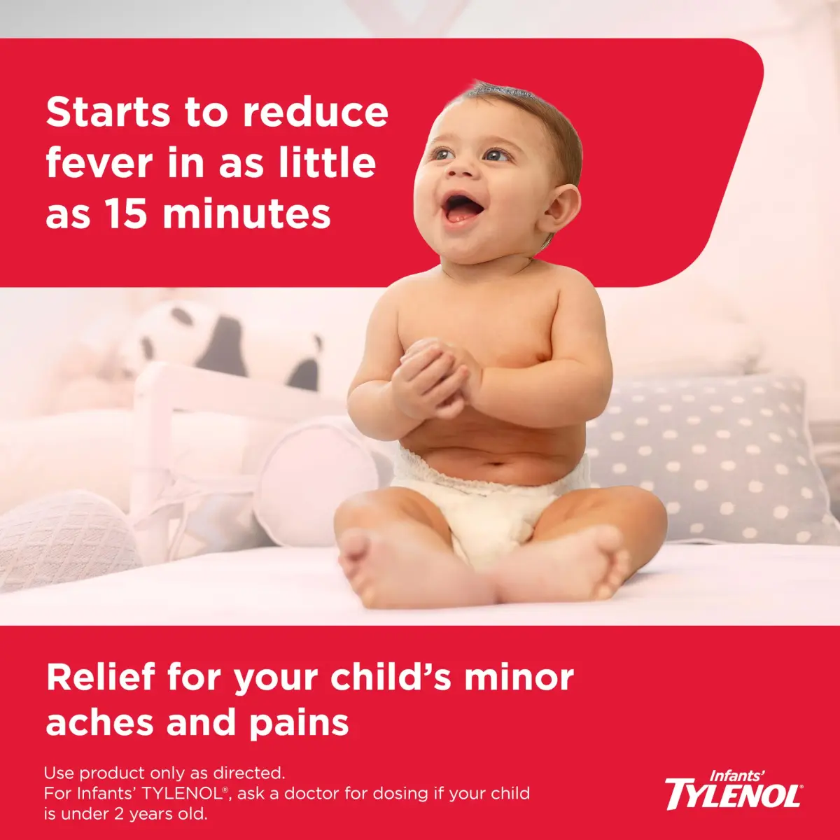 Infants’ Tylenol Dye-Free Acetaminophen Oral Suspension, Cherry Flavor, 60ml (2 Fl Oz) | Doctor Recommended Pain Relief & Fever Reducer - view 5