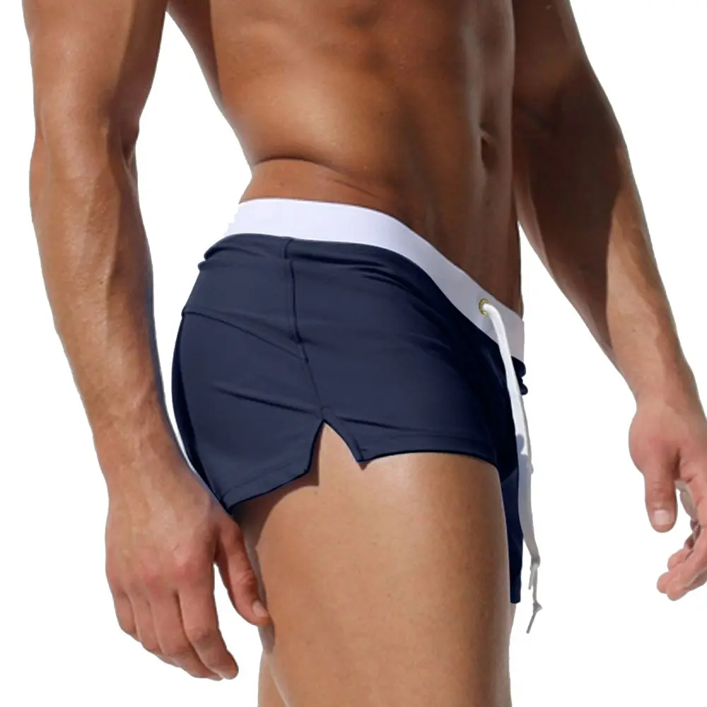 TONLEN Mens Swimwear Short Swim Trunks with Zipper Pockets Dark Blue 2 M | Quick-Dry Nylon Blend - view 4