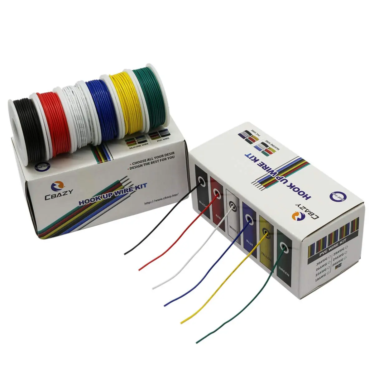 CBAZY PVC Electrical Wire Kit 26AWG 6 Colors 32.8ft | Tinned Copper, 300V, DIY Friendly - view 6