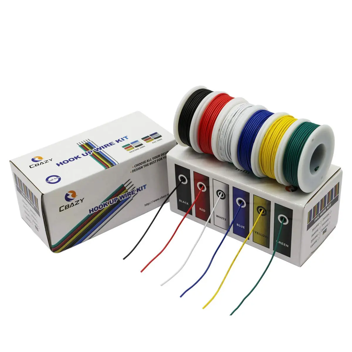 CBAZY PVC Electrical Wire Kit 26AWG 6 Colors 32.8ft | Tinned Copper, 300V, DIY Friendly - view 7