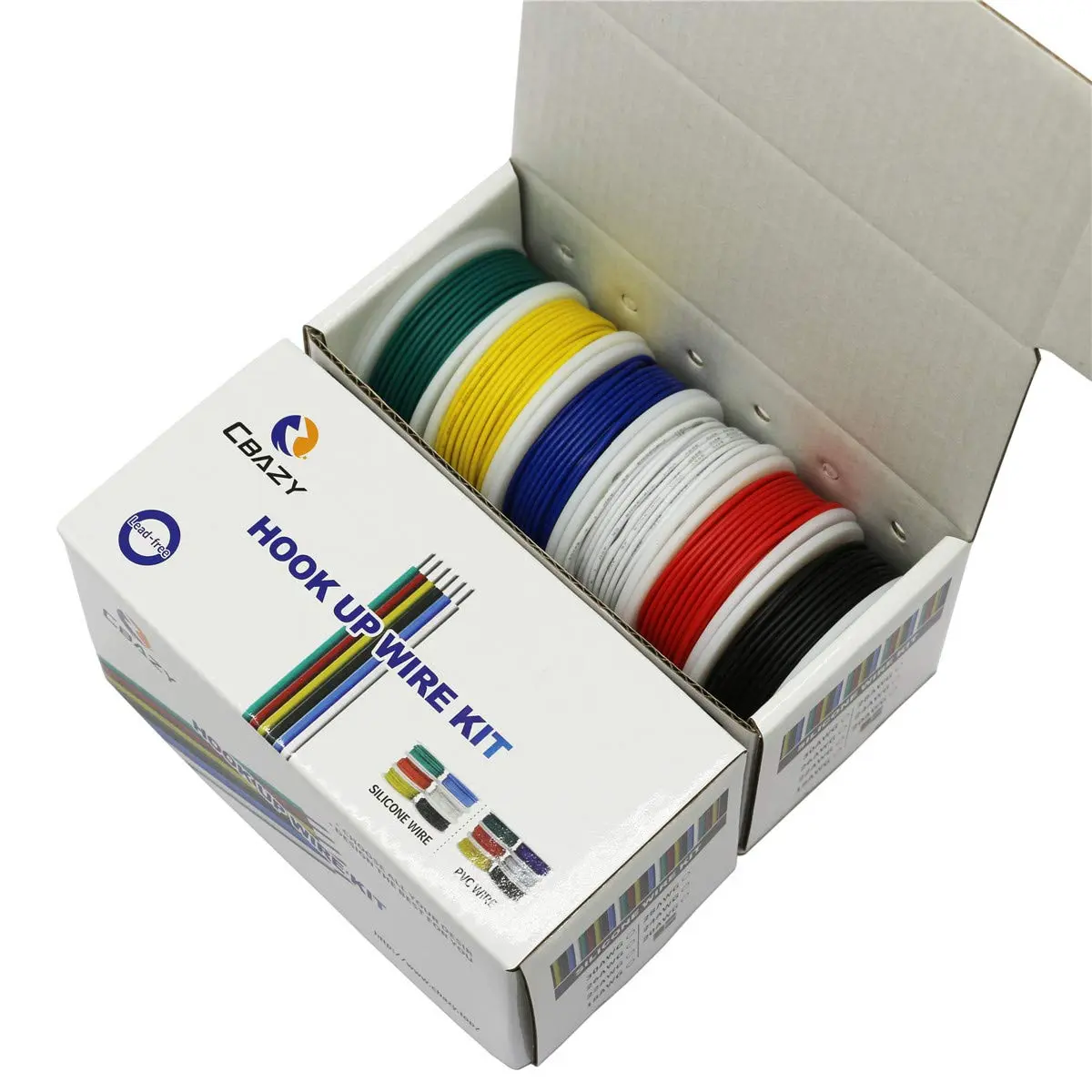CBAZY PVC Electrical Wire Kit 26AWG 6 Colors 32.8ft | Tinned Copper, 300V, DIY Friendly - view 2