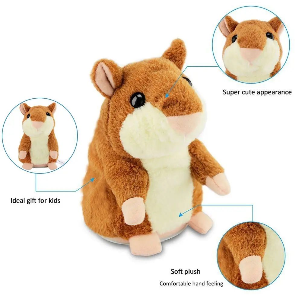 YOEGO Talking Hamster Repeats What You Say Interactive Plush Toy for Kids 3+ | Animal Sound Effects - view 5