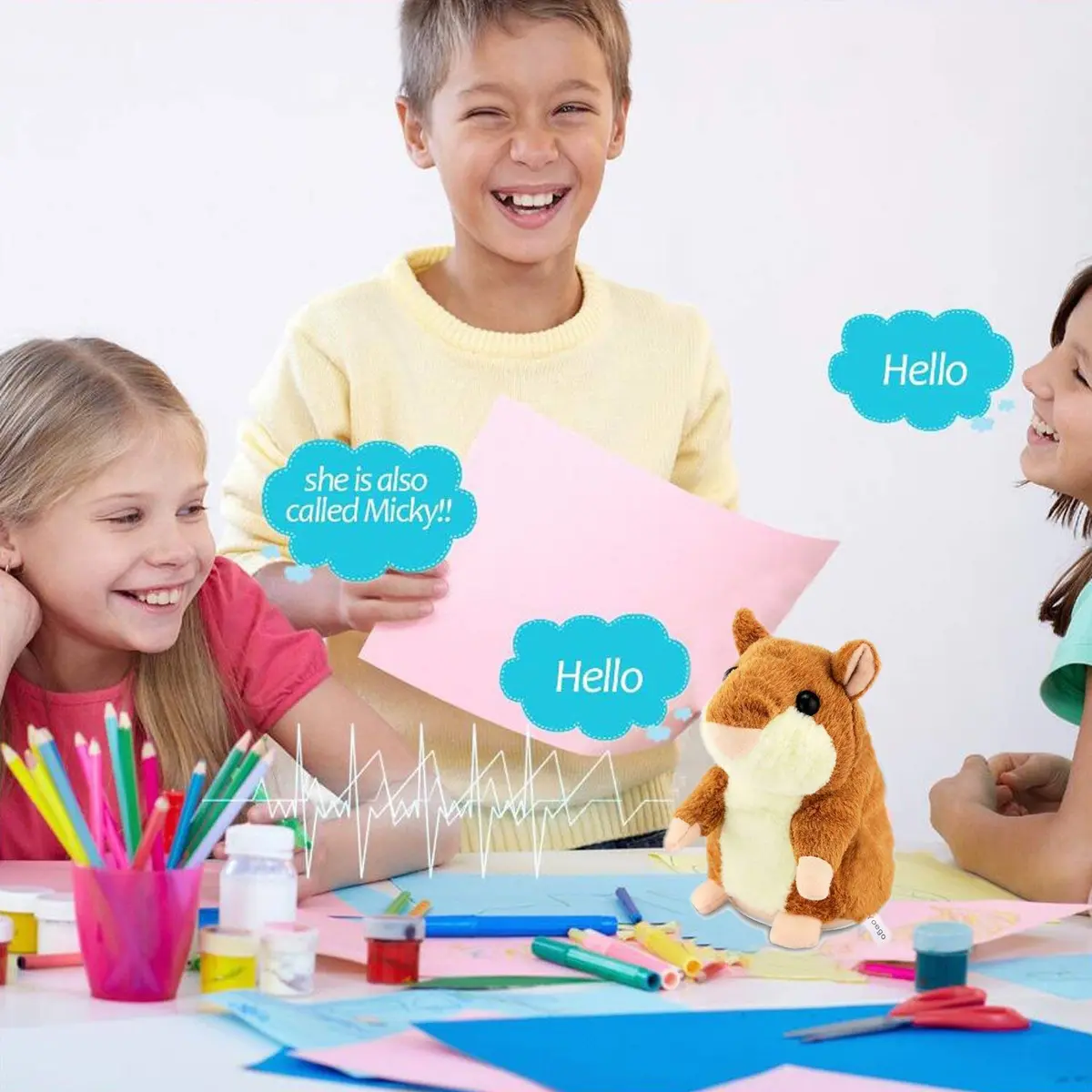 YOEGO Talking Hamster Repeats What You Say Interactive Plush Toy for Kids 3+ | Animal Sound Effects - view 6