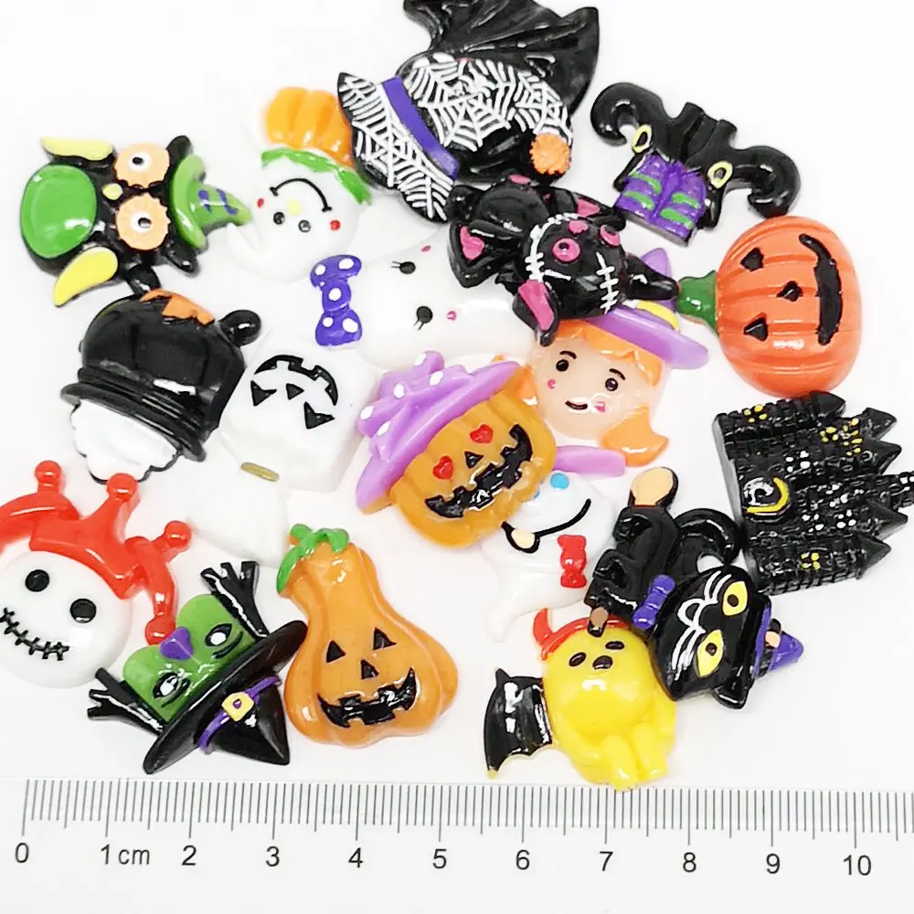 Chenkou Craft 20pcs Resin Flatback Halloween Embellishments | Assorted Styles 15-40mm - view 2