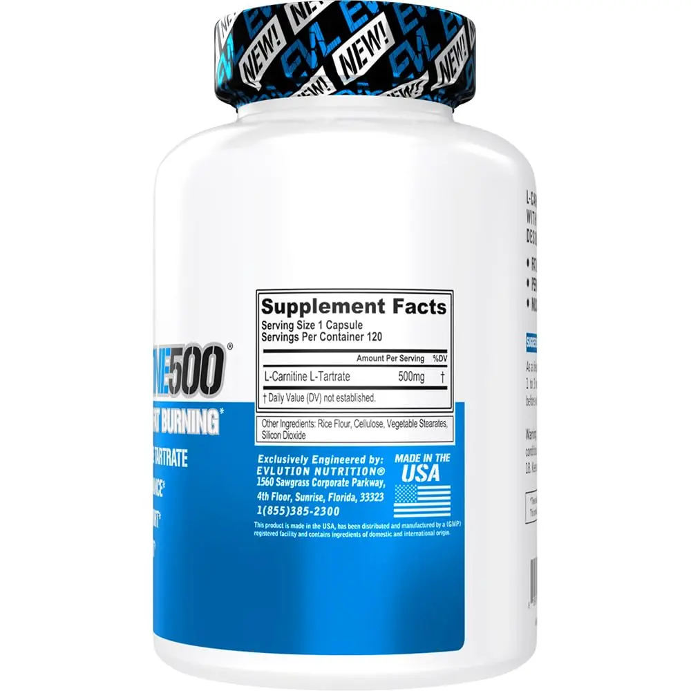 Evlution L-Carnitine Tartrate 120 Servings | Supports Fat Burning & Energy - view 2