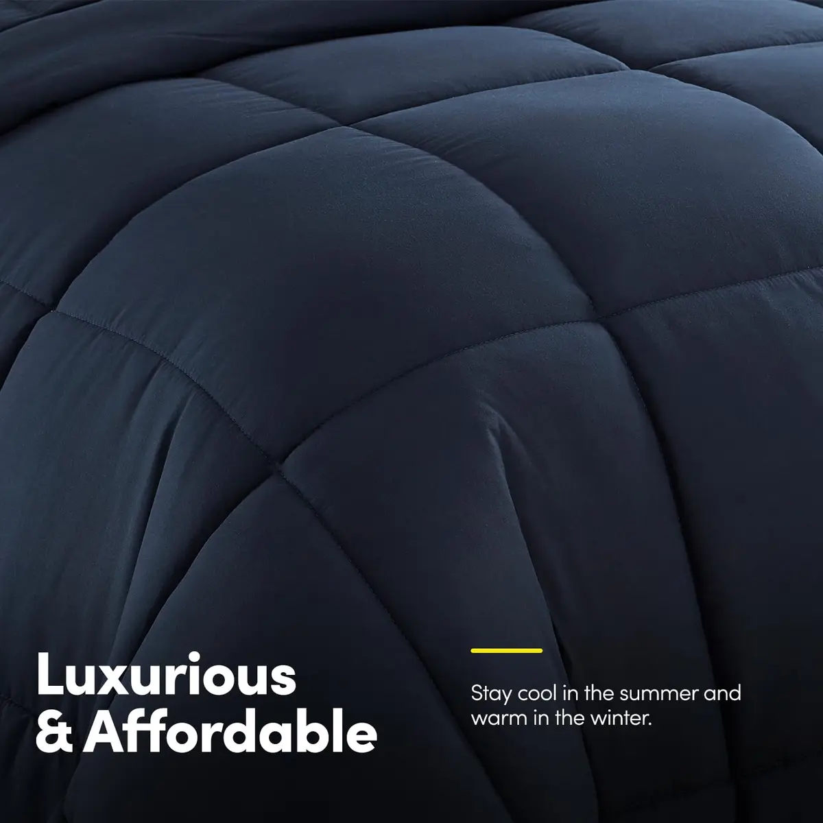 Sweet Home Collection 7 Piece Comforter Set in Navy | All-Season Microfiber Bedding - view 4