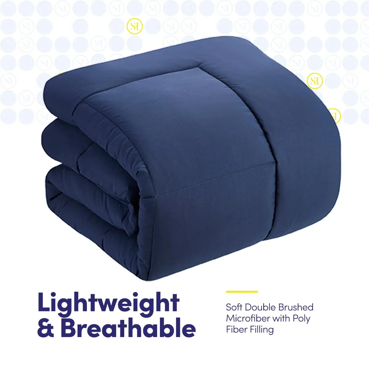 Sweet Home Collection 7 Piece Comforter Set in Navy | All-Season Microfiber Bedding - view 5