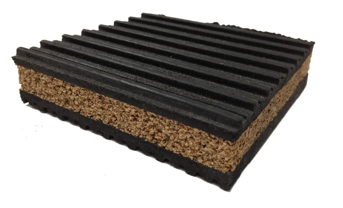 PneumaticPlus Cork & Rubber Anti Vibration Pads 6" x 6" | 7/8" Thick Vibration Damping - view 2