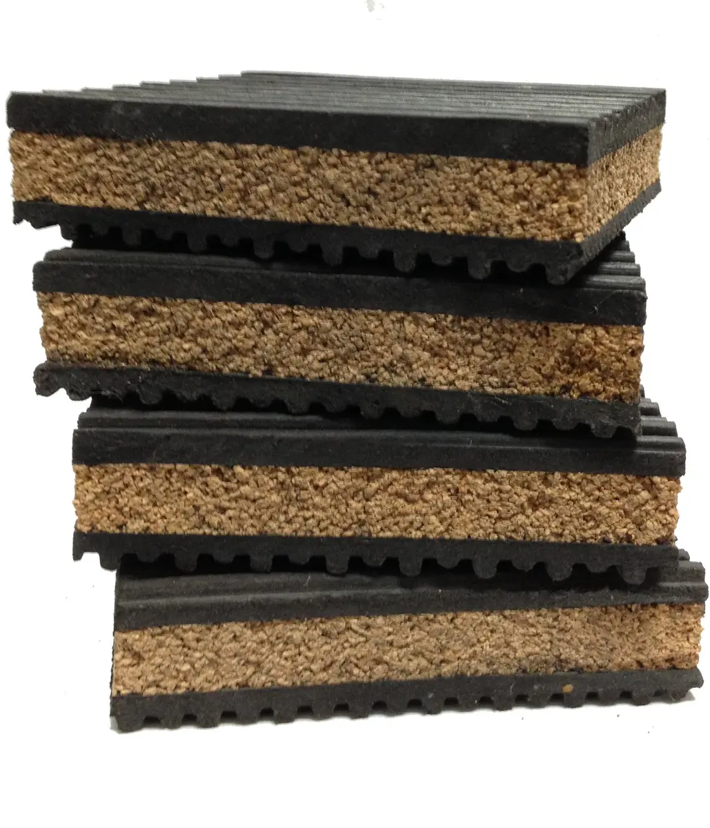 PneumaticPlus Cork & Rubber Anti Vibration Pads 6" x 6" | 7/8" Thick Vibration Damping - view 3