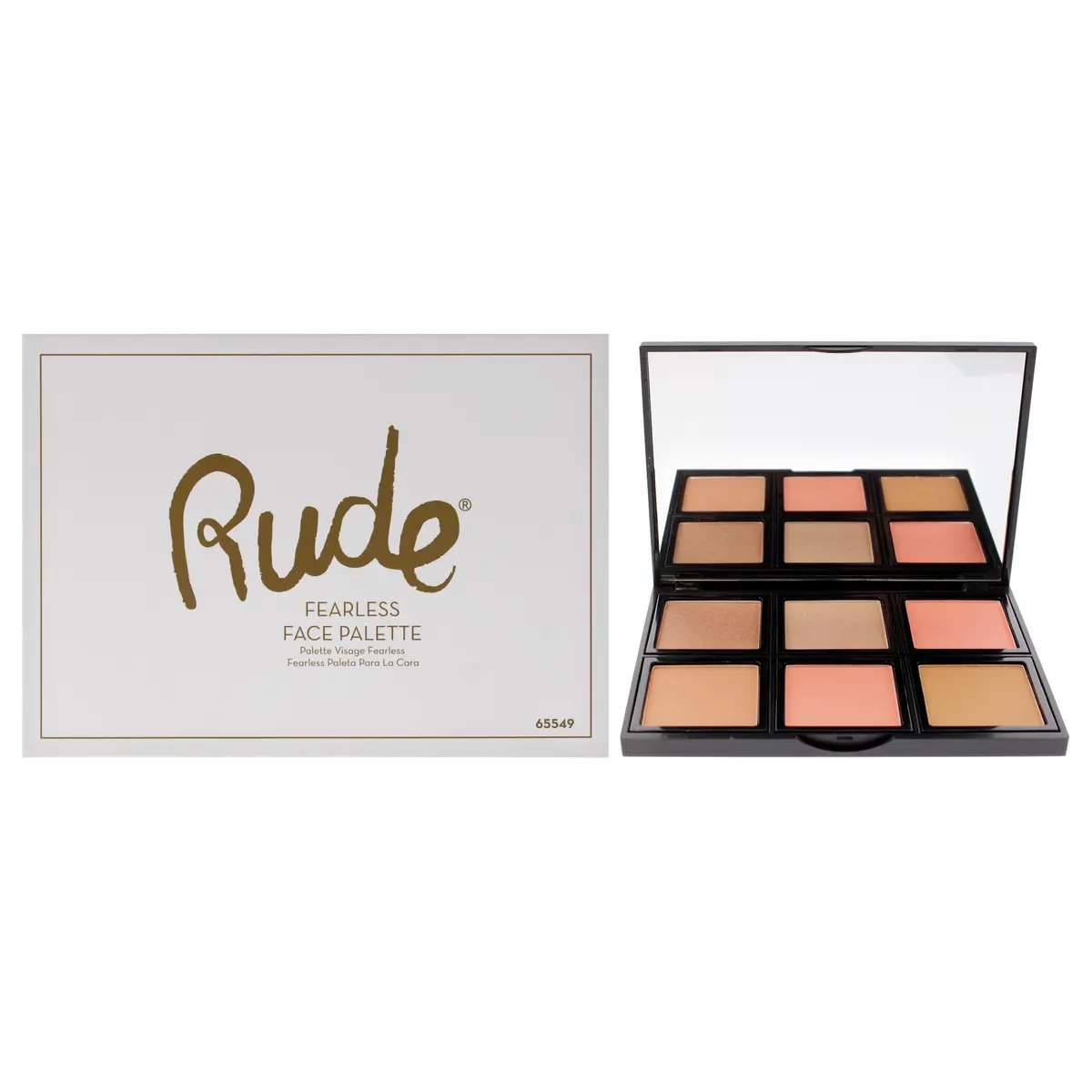 RUDE Face Palette - Fearless | High-Pigment Makeup for All Skin Tones, 0.634 oz - main product image