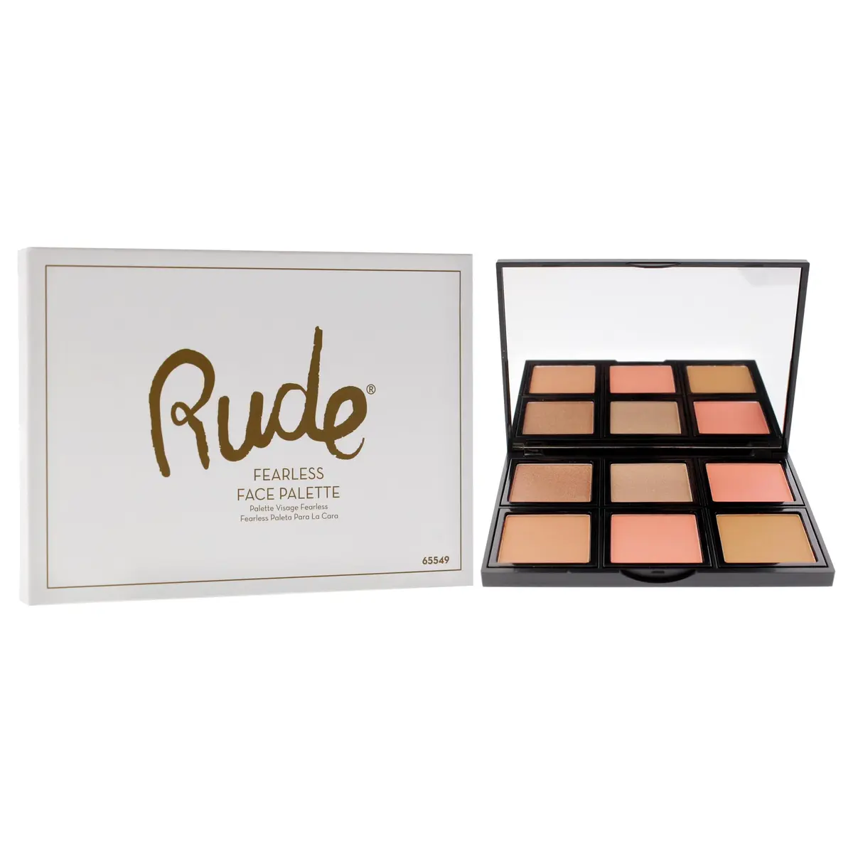 RUDE Face Palette - Fearless | High-Pigment Makeup for All Skin Tones, 0.634 oz - view 3