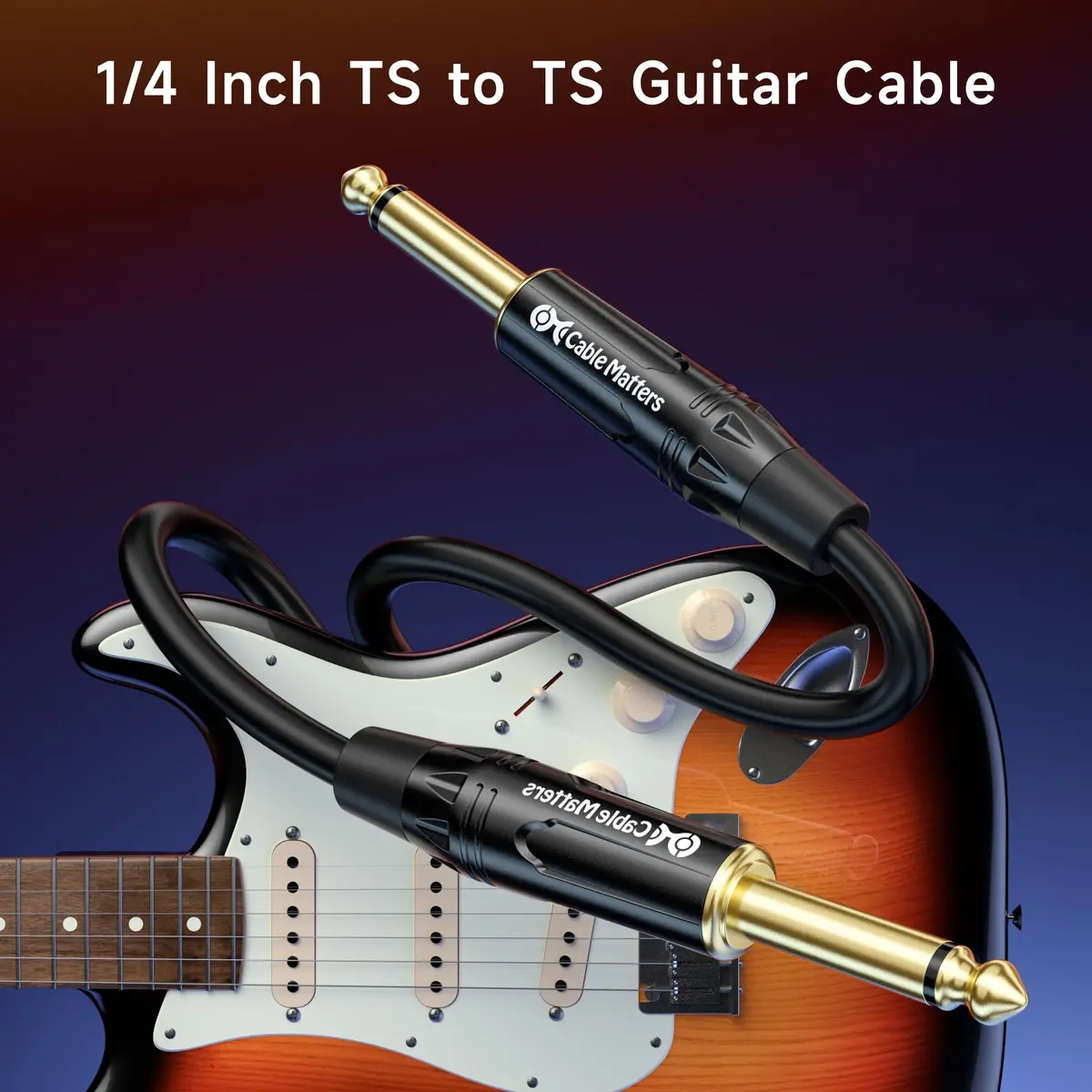 Cable Matters 2-Pack 3ft (0.91m) TS to TS Guitar Cable | Balanced Audio Cable for Instruments - view 2