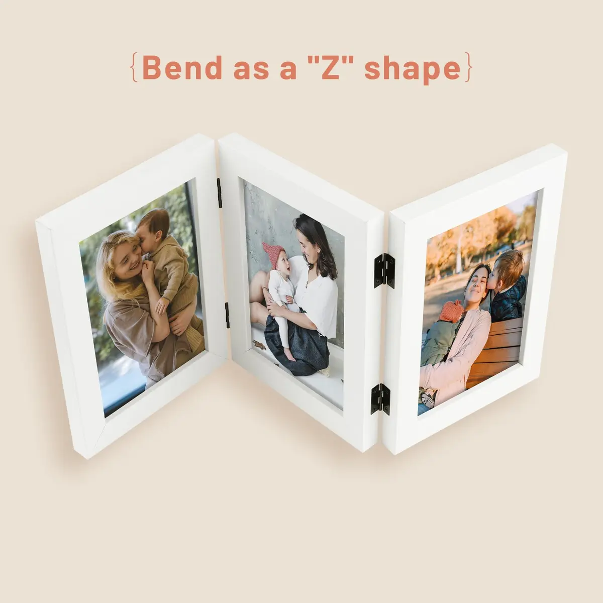 Golden State Art 4x6 Triple Picture Frame White | Modern Collage with Real Glass - view 4
