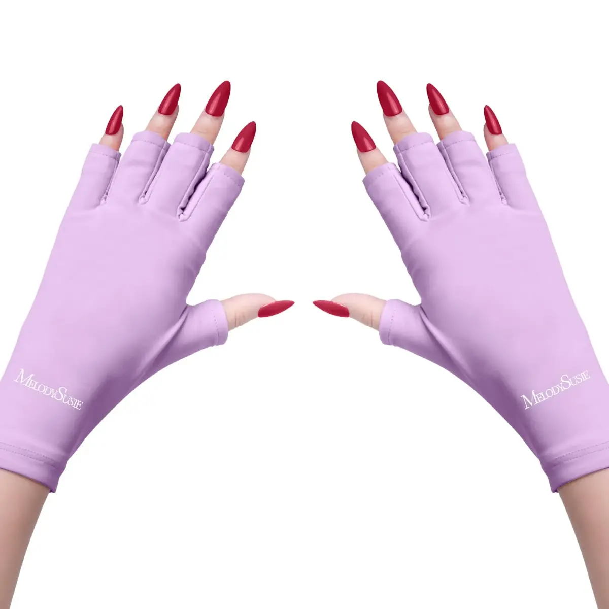 MelodySusie Premium Fingerless UV Protection Gloves for Gel Manicures, UPF 50+ | Blocks 99% UV Rays - main product image