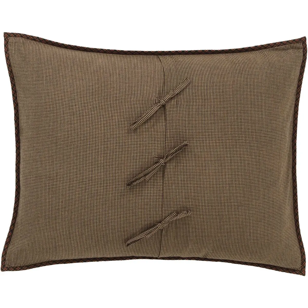 VHC Brands Heritage Farms Patchwork Pillow Sham, Standard, Burgundy Red | Rustic Country Style - view 5