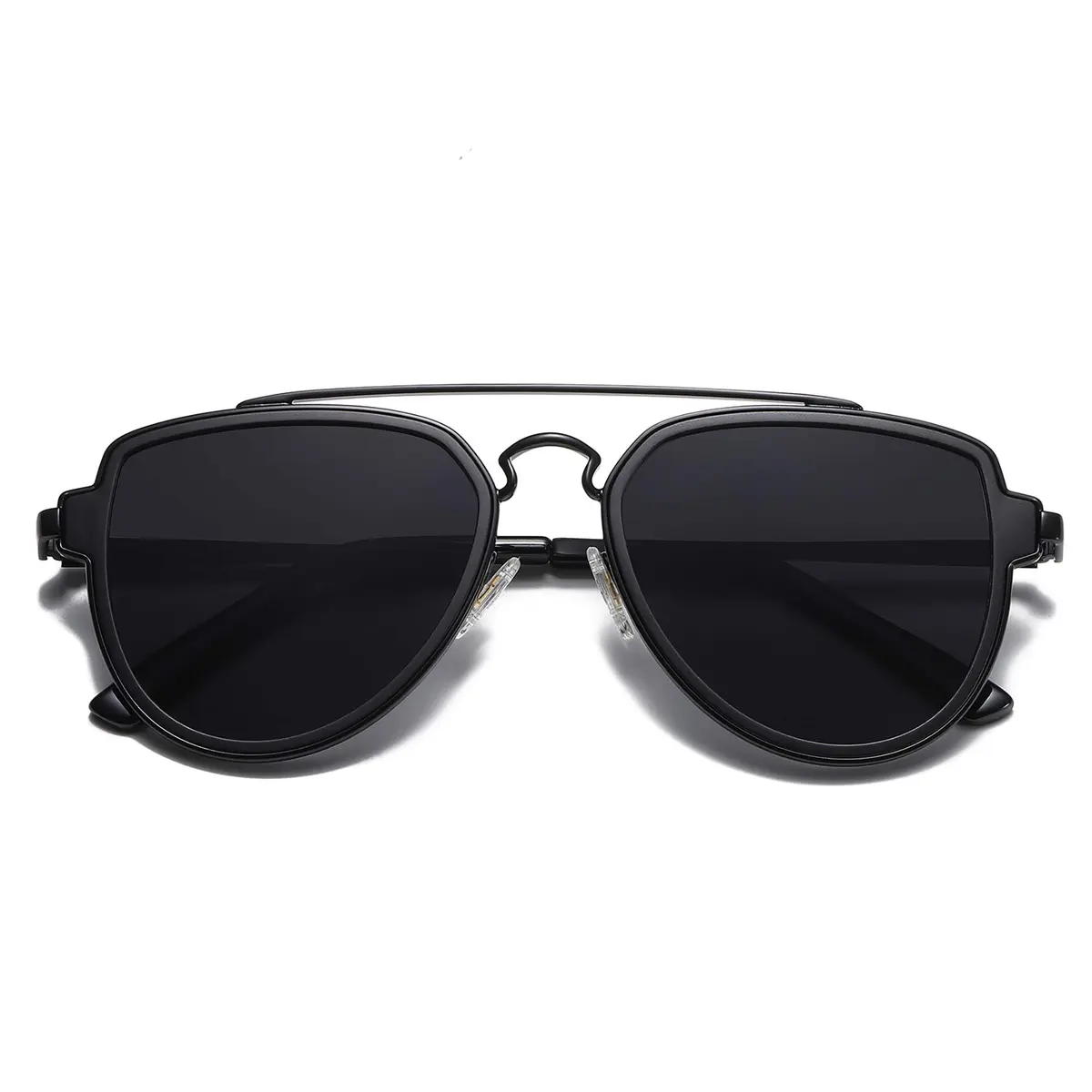 SOJOS Retro Polarized Double Bridge Sunglasses for Men Women SJ1051 | 63mm (2.48in) Lens Width - main product image
