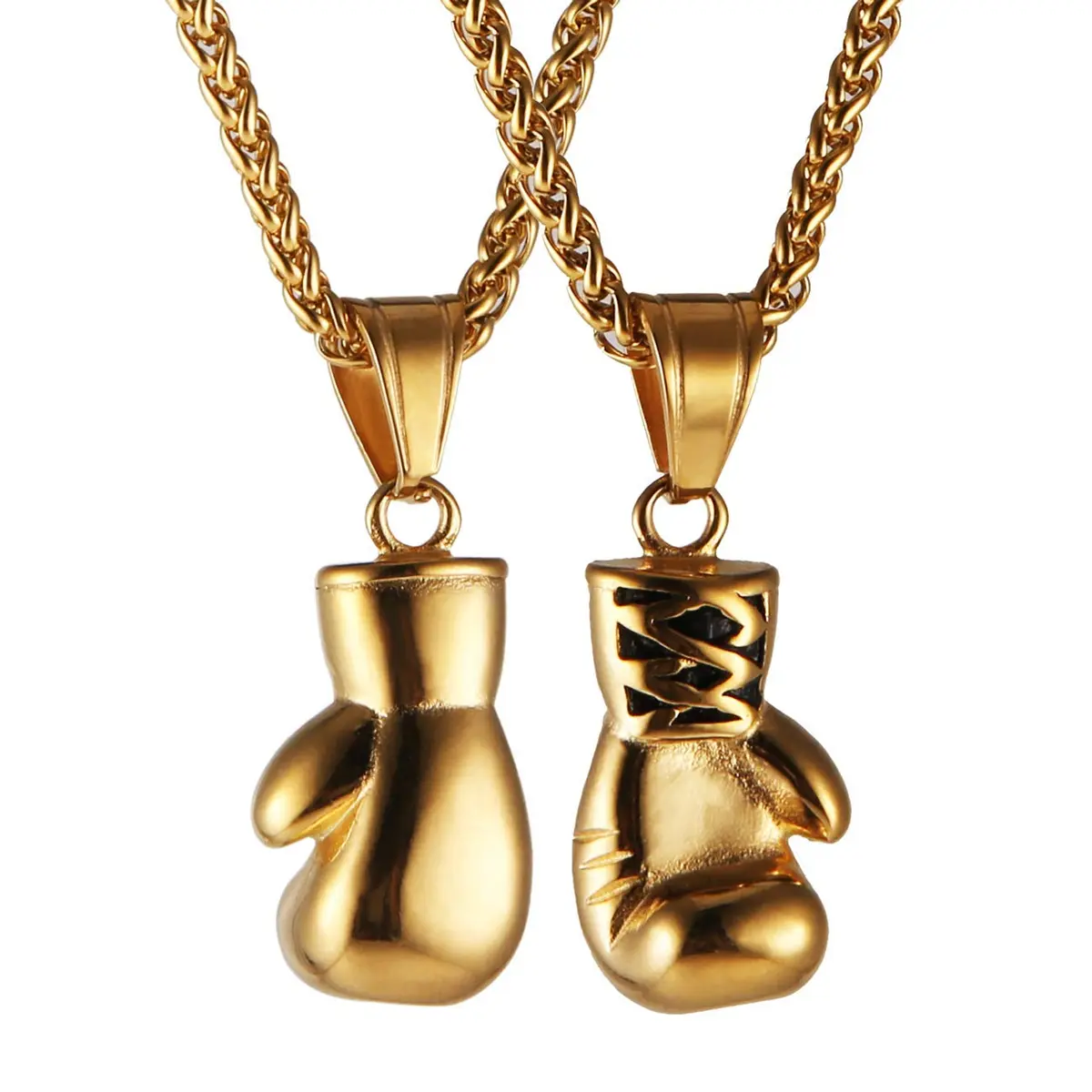 HZMAN Boxing Glove Bible Verse Pendant Stainless Steel Necklace - main product image