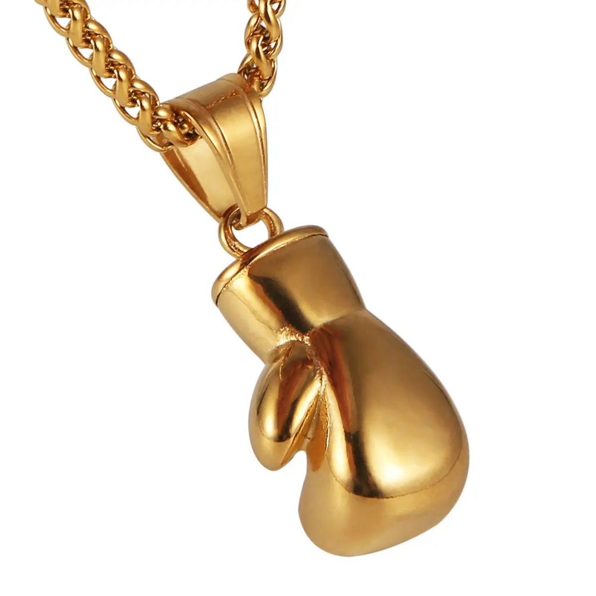 HZMAN Boxing Glove Bible Verse Pendant Stainless Steel Necklace - view 3