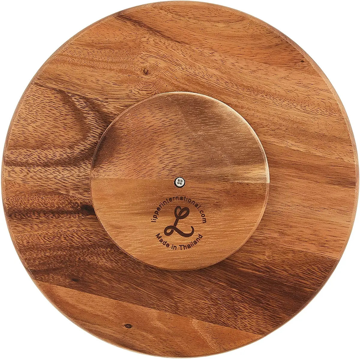 Lipper International Acacia Wood 10" Kitchen Turntable | Durable 10" Diameter Spices & Condiments Organizer - view 2