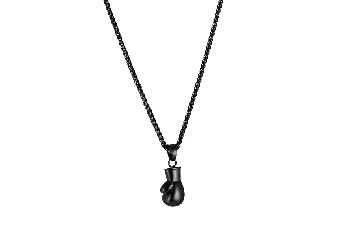 HZMAN Boxing Glove Bible Verse Pendant Necklace 2.5 cm (1.0 inch) | Stainless Steel Chain with Extender - view 6