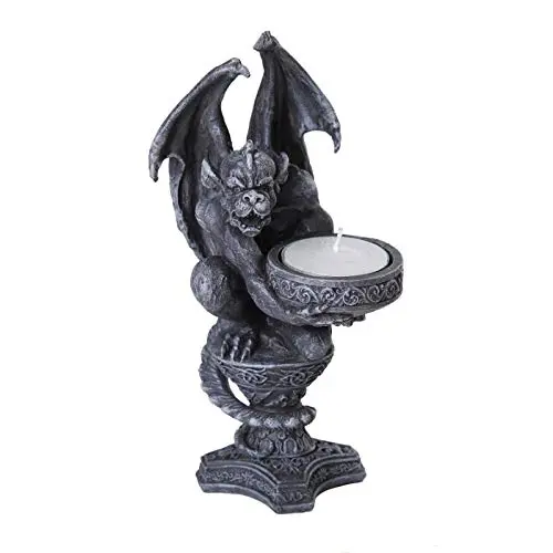 Pacific Giftware Silas The Gargoyle Candle Holder 6 Inch | Gothic Medieval Decor - main product image