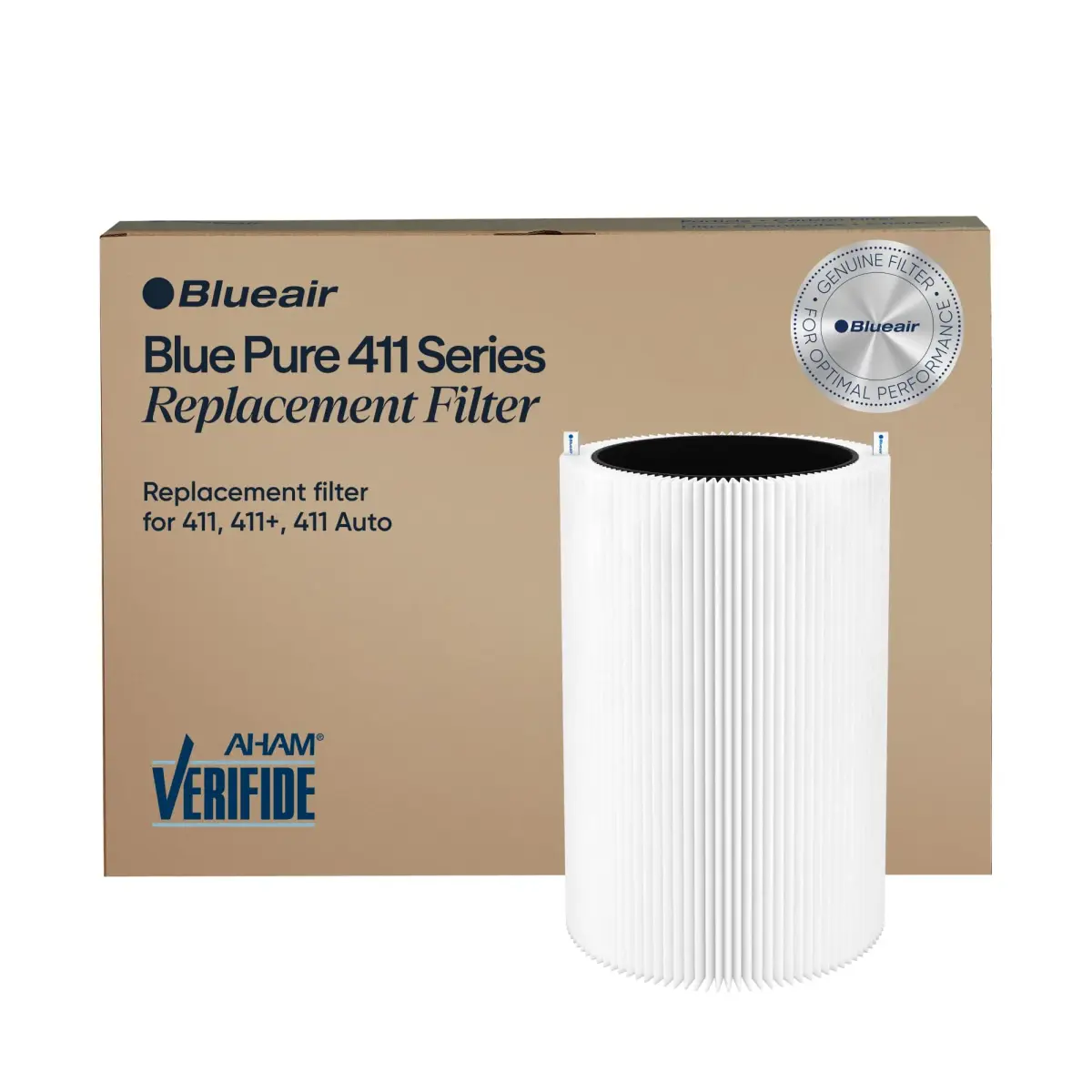 Blueair Blue Pure 411+ Genuine Replacement Filter, Particle and Activated Carbon | 19.05cm x 20.32cm x 28.19cm (7.5" x 8" x 11.1") - main product image