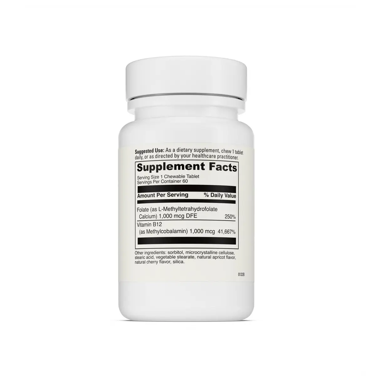 DAVINCI Labs Active Folate B12 Chewable, 60 Chewable Tablets | Supports Heart, Nerves & Immunity - view 2