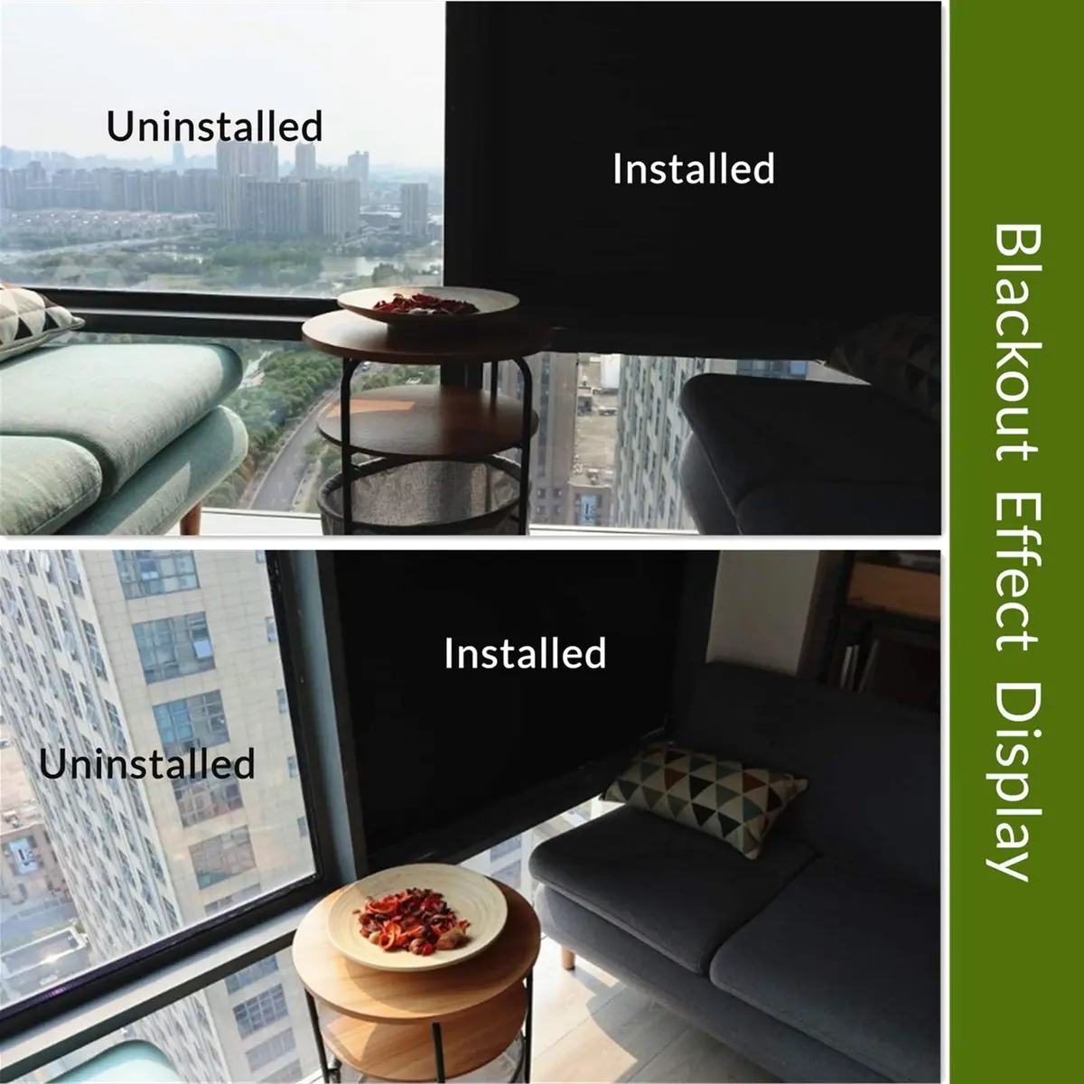 VELIMAX Static Cling Total Blackout Window Film 90cm x 200cm (35.4" x 78.7") | Blocks 99% Light for Privacy - view 5