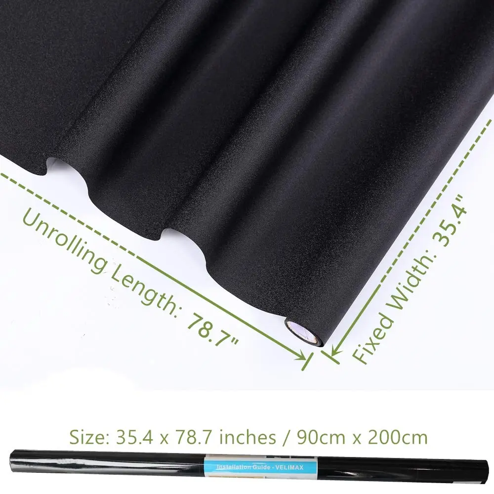 VELIMAX Static Cling Total Blackout Window Film 90cm x 200cm (35.4" x 78.7") | Blocks 99% Light for Privacy - view 7