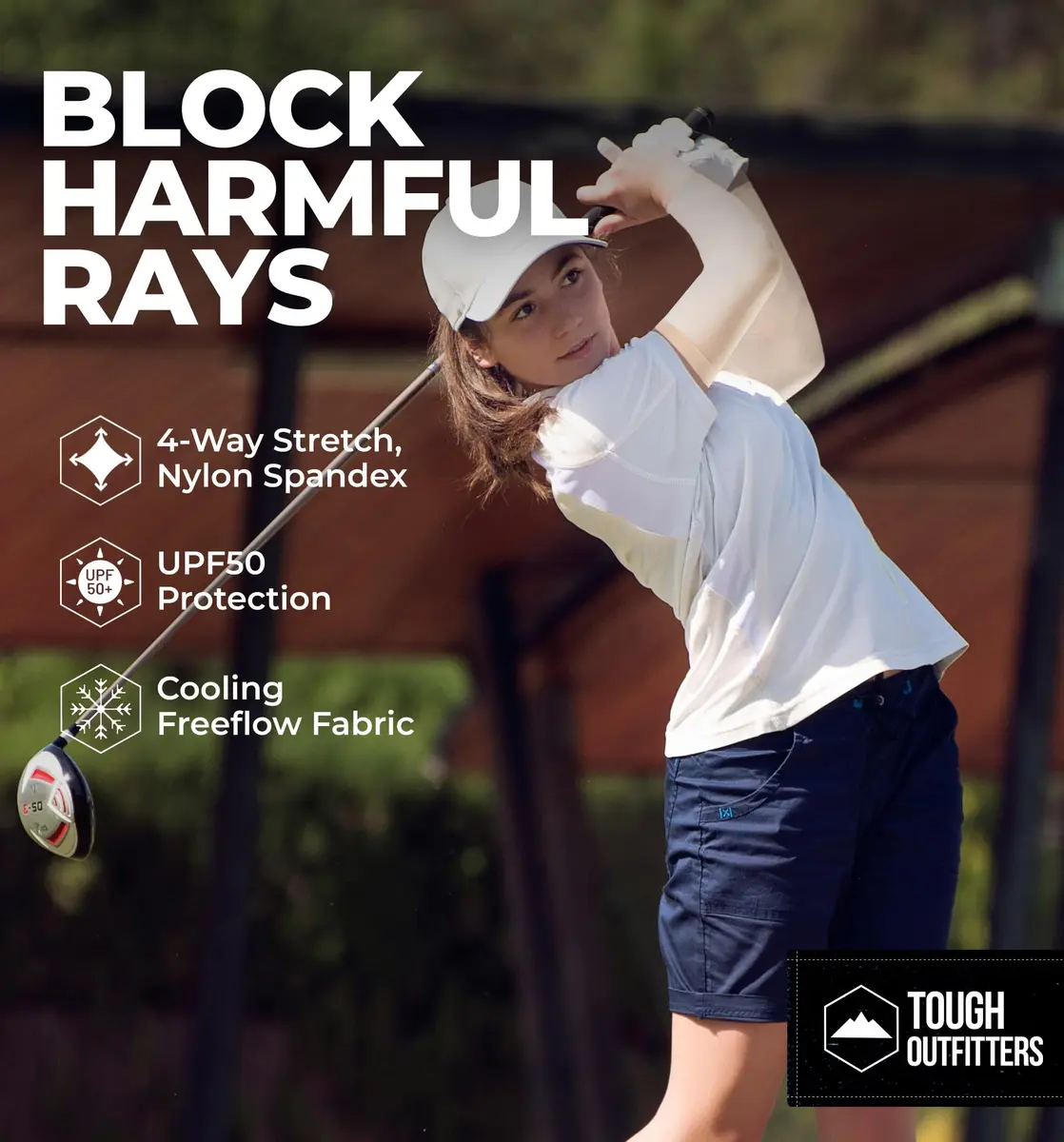 Tough Outdoors UV Arm Sleeves for Men Women | Sun Protection & Cooling, 2 Pairs, Unisex - view 2