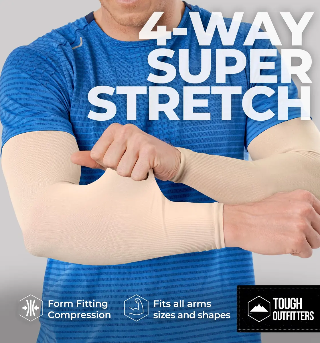 Tough Outdoors UV Arm Sleeves for Men Women | Sun Protection & Cooling, 2 Pairs, Unisex - view 4
