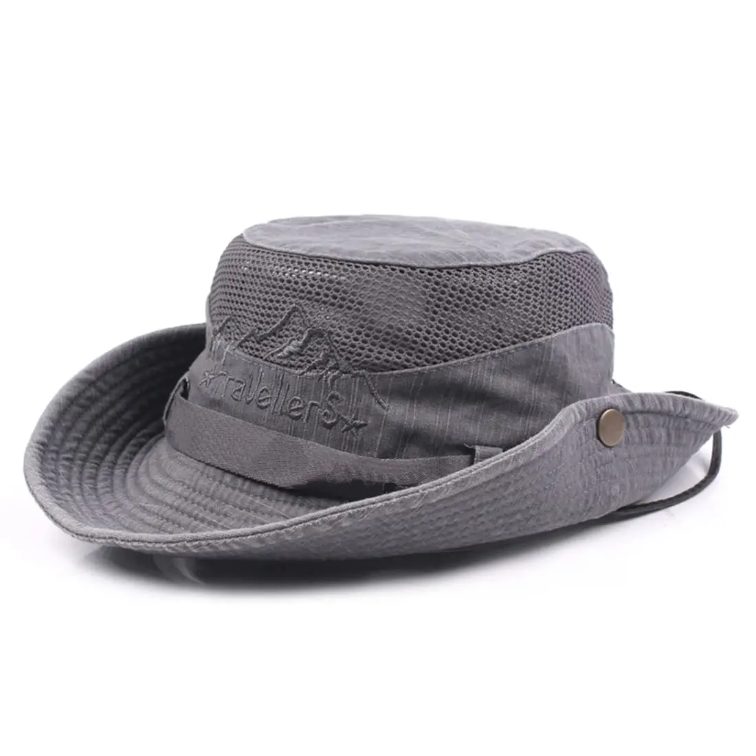 KeepSa Cotton Sun Hat Men Wide Brim Bucket Safari Grey | Breathable, Foldable & UV Protection - main product image