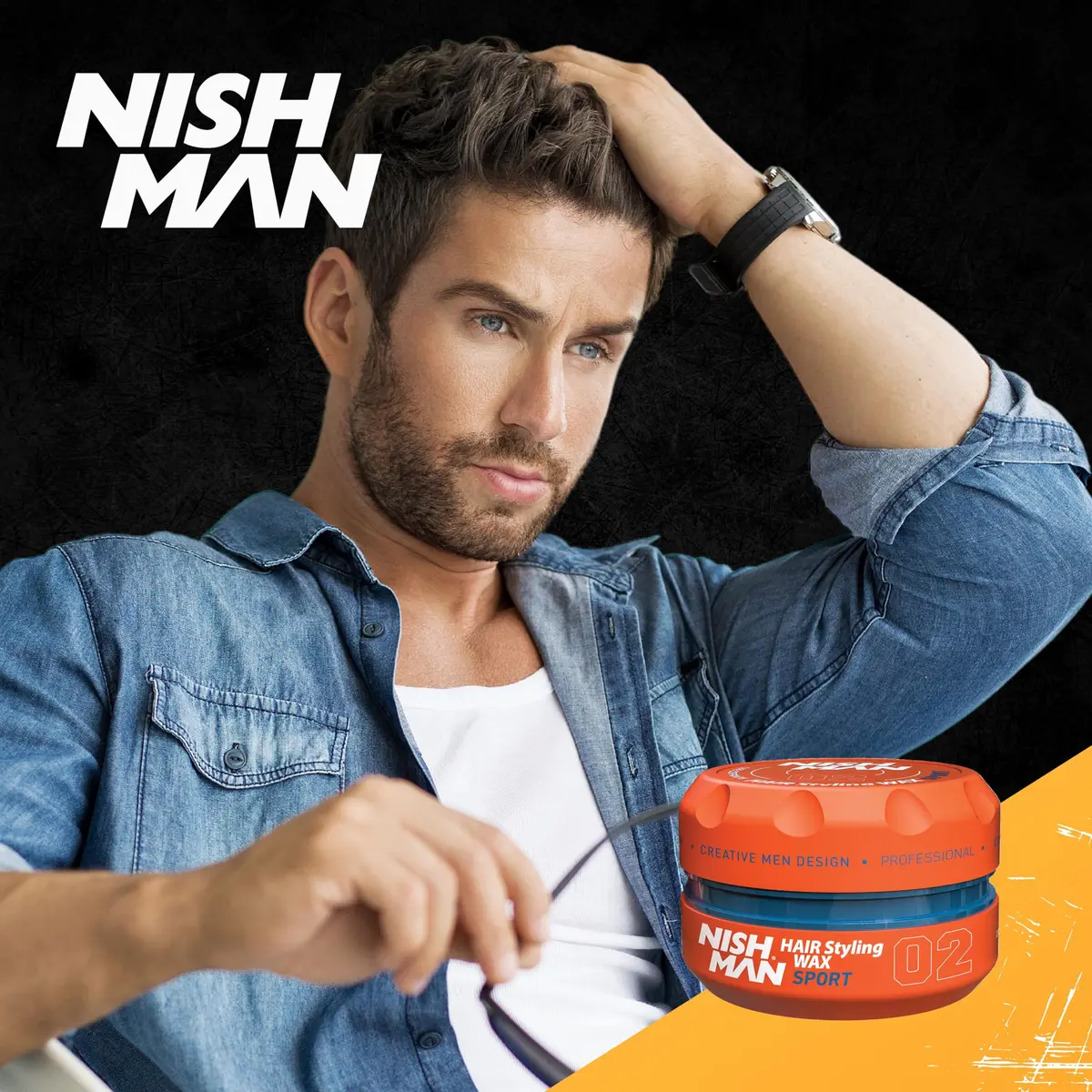 Nishman Hair Styling Wax Sport 02 150 ml | Strong Hold, Shine & Re-workable Formula - view 5