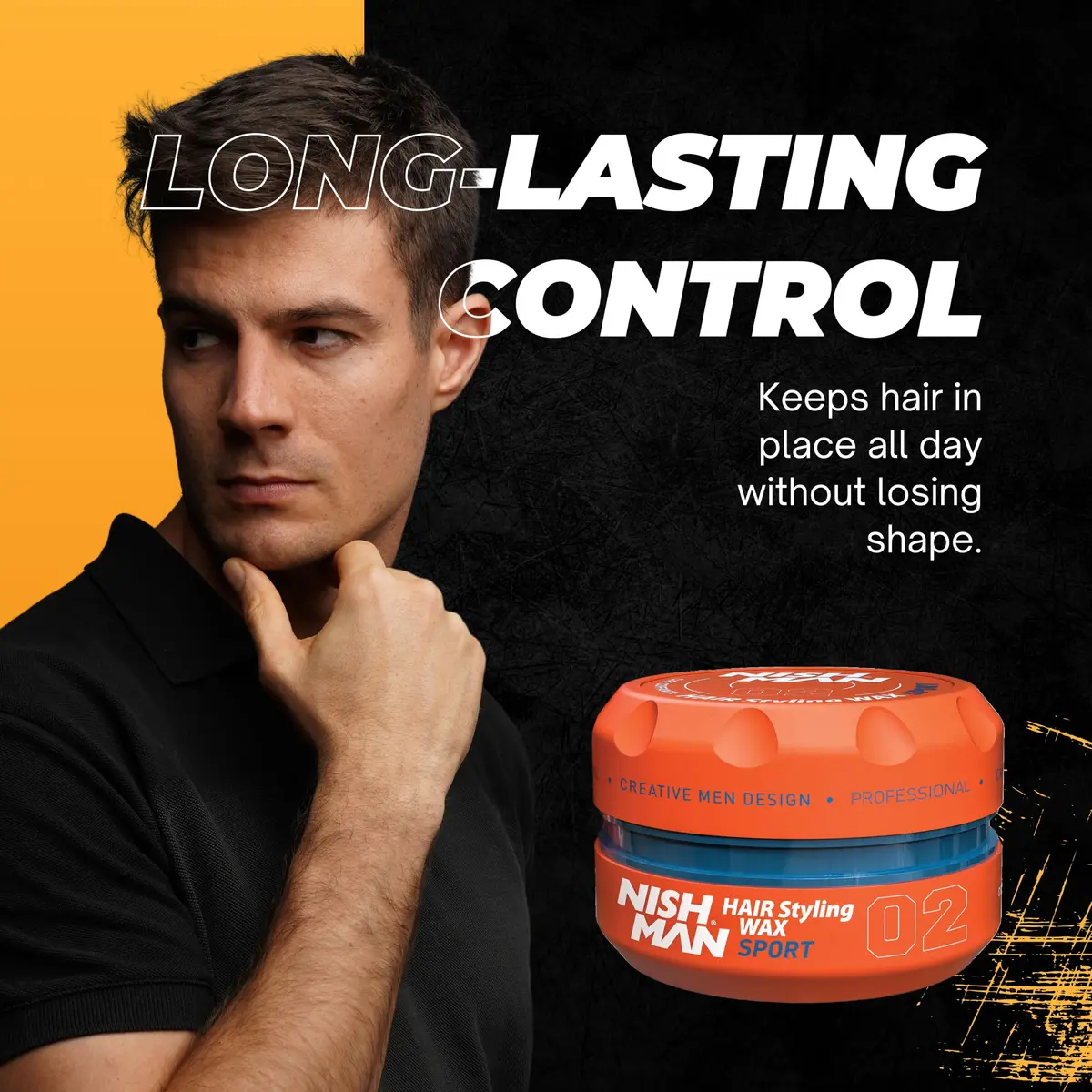 Nishman Hair Styling Wax Sport 02 150 ml | Strong Hold, Shine & Re-workable Formula - view 6