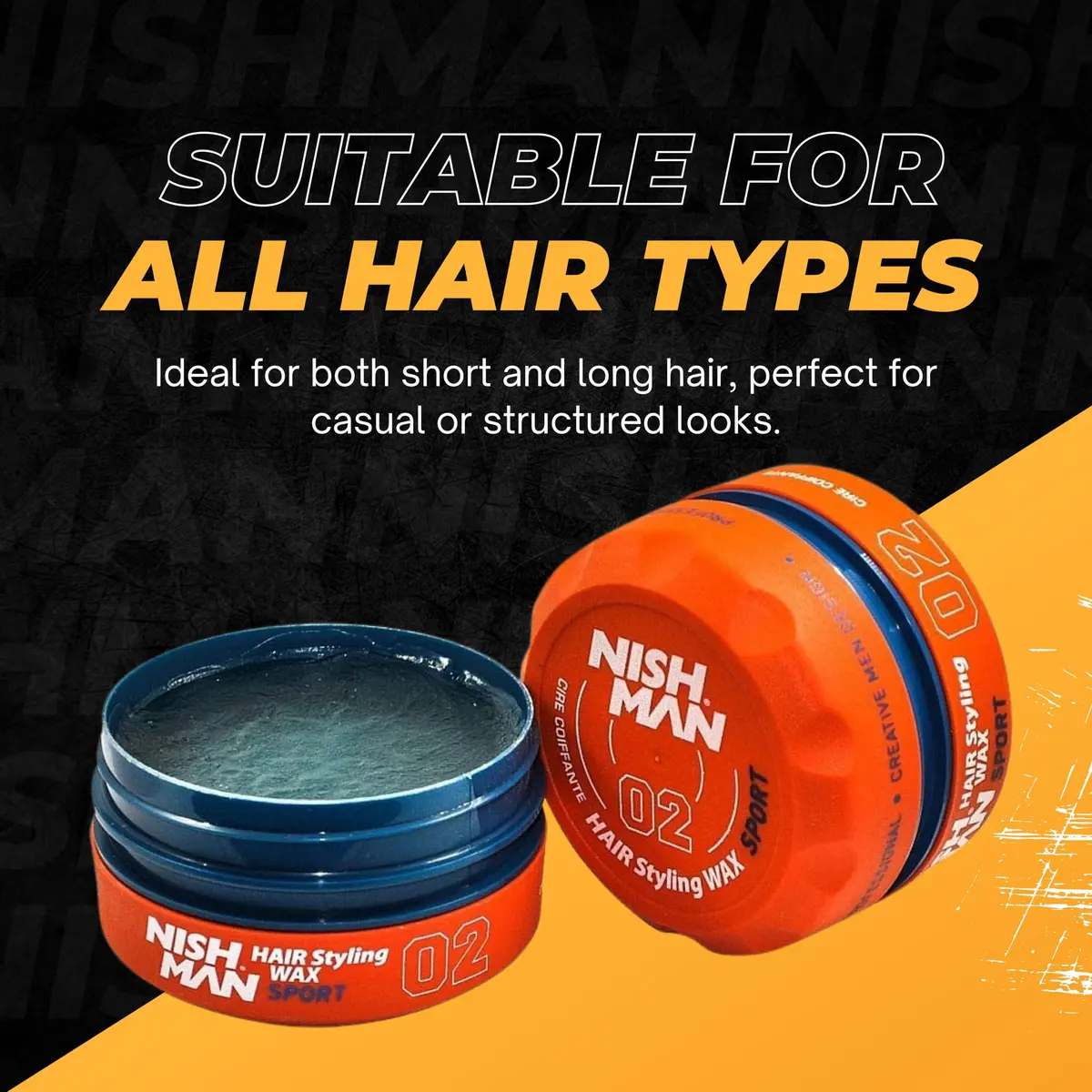 Nishman Hair Styling Wax Sport 02 150 ml | Strong Hold, Shine & Re-workable Formula - view 4