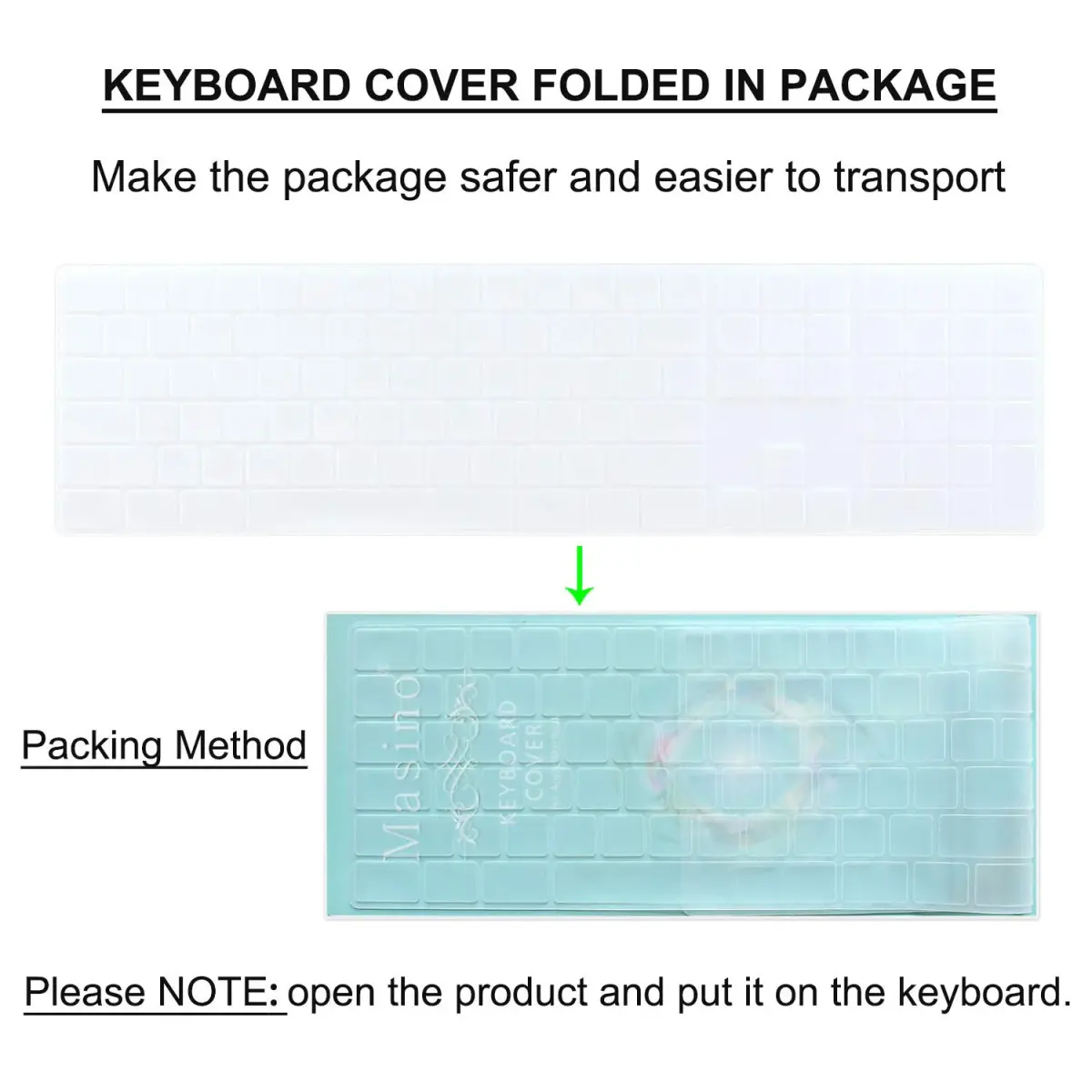 Masino Transparent Silicone Keyboard Skin for 2018 Magic Keyboard with Numeric Keypad (US Layout) | Protects from Spills & Dust - view 3