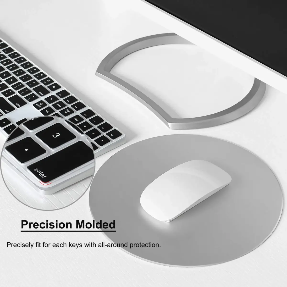 Masino Silicone Keyboard Cover for Apple Magic Keyboard MQ052LL/A (A1843) US Layout | Ultra Thin Black Protector Skin - view 6