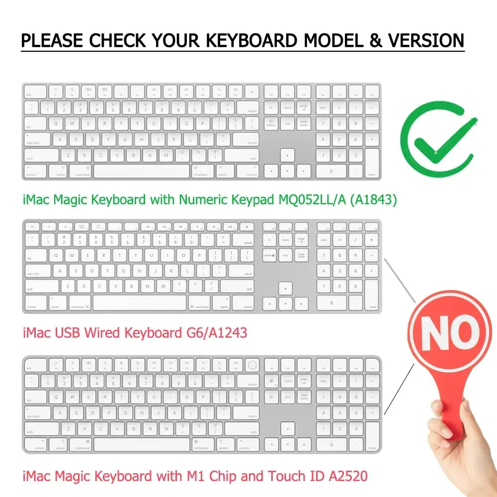 Masino Silicone Keyboard Cover for Apple Magic Keyboard MQ052LL/A (A1843) US Layout | Ultra Thin Black Protector Skin - view 2
