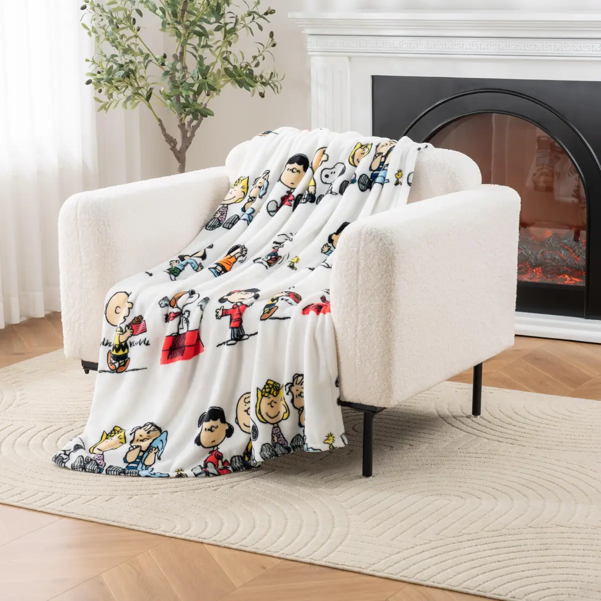 Berkshire VelvetLoft Peanuts Snoopy Plush Throw Blanket 55" x 70" | Soft & Cozy for Peanuts Fans - main product image