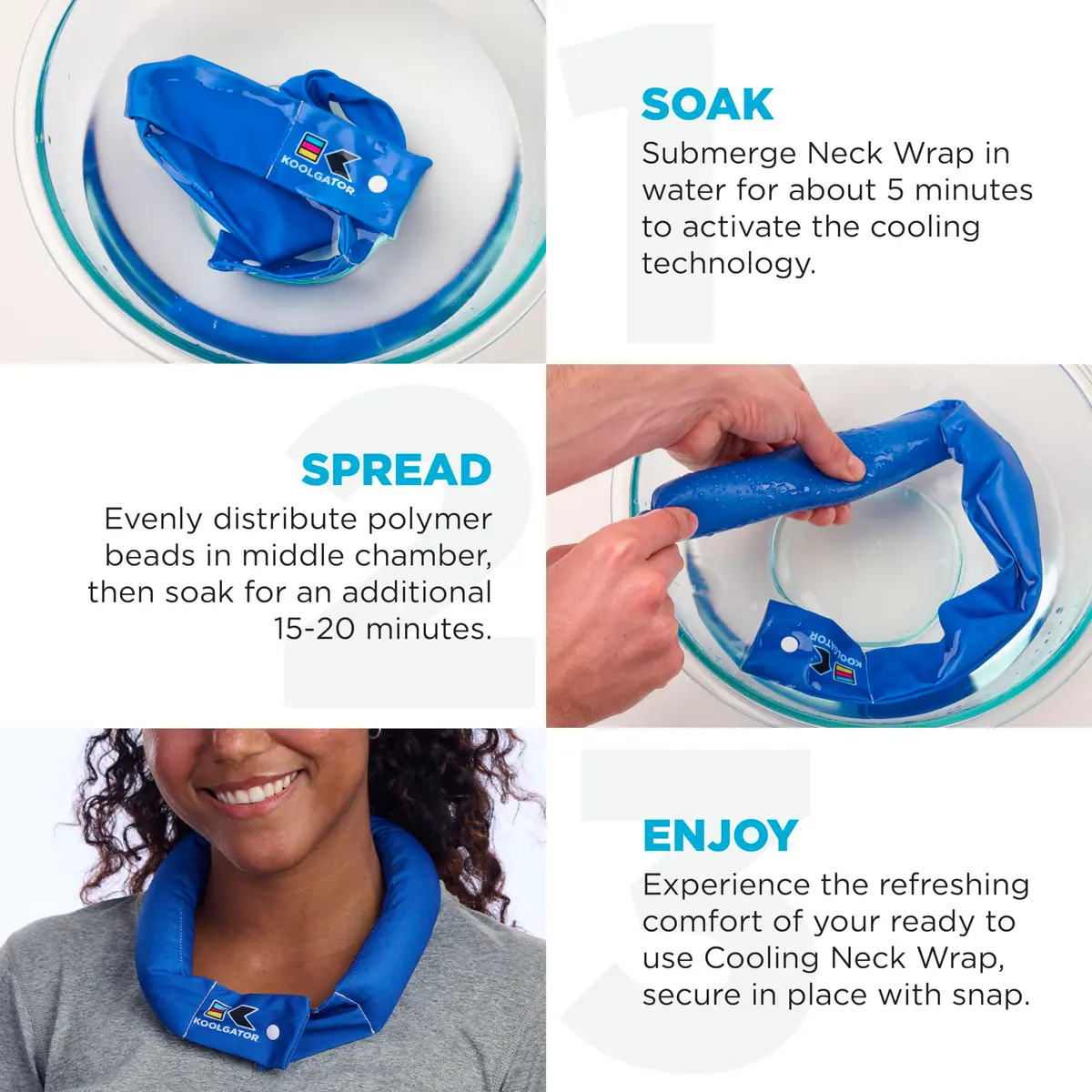 KOOLGATOR Evaporative Cooling Neck Wrap Golf Divot Drive 1 Pack | Natural Cooling Relief for Active Use - view 6
