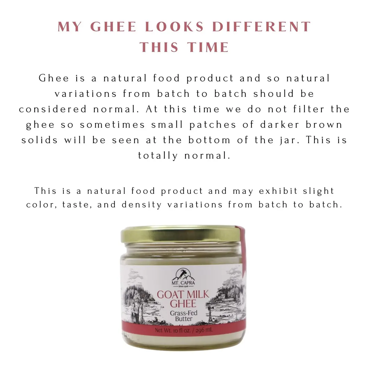 Mt. Capra Goat Milk Ghee | Unsalted, Pasture Raised | 10 fl oz - view 7