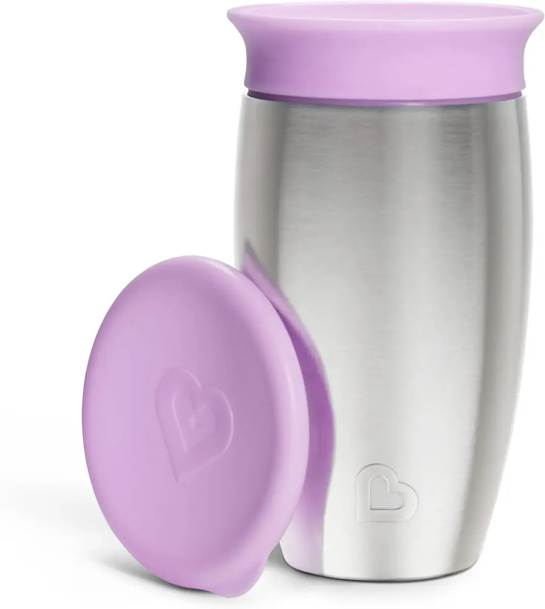 Munchkin Miracle Stainless Steel 360 Sippy Cup 295ml (10 fl oz) | Dentist Recommended Spoutless Cup - view 6