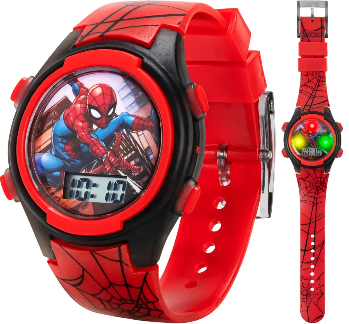 Accutime Kids Spider-Man Digital Watch 37mm (1.46 inches) | Interactive LED Lights & Easy Time-Telling - main product image