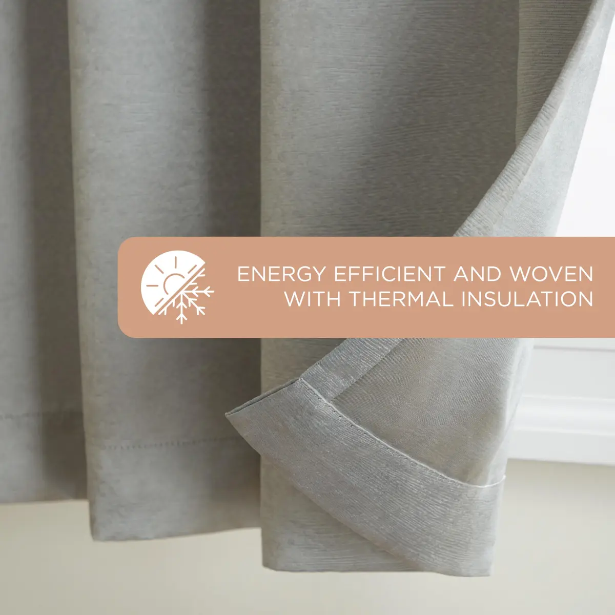 TOWN & COUNTRY EVERYDAY Lustre Solid Heavyweight Textured Sateen Indoor Curtains, Room Darkening, Grommet Top, Energy Efficient, 2-Pack, 52"x84", Silver - view 6