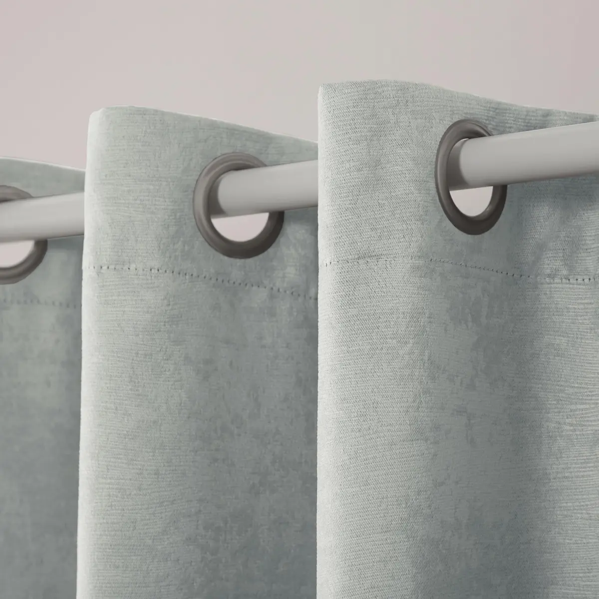 TOWN & COUNTRY EVERYDAY Lustre Solid Heavyweight Textured Sateen Indoor Curtains, Room Darkening, Grommet Top, Energy Efficient, 2-Pack, 52"x84", Silver - view 2