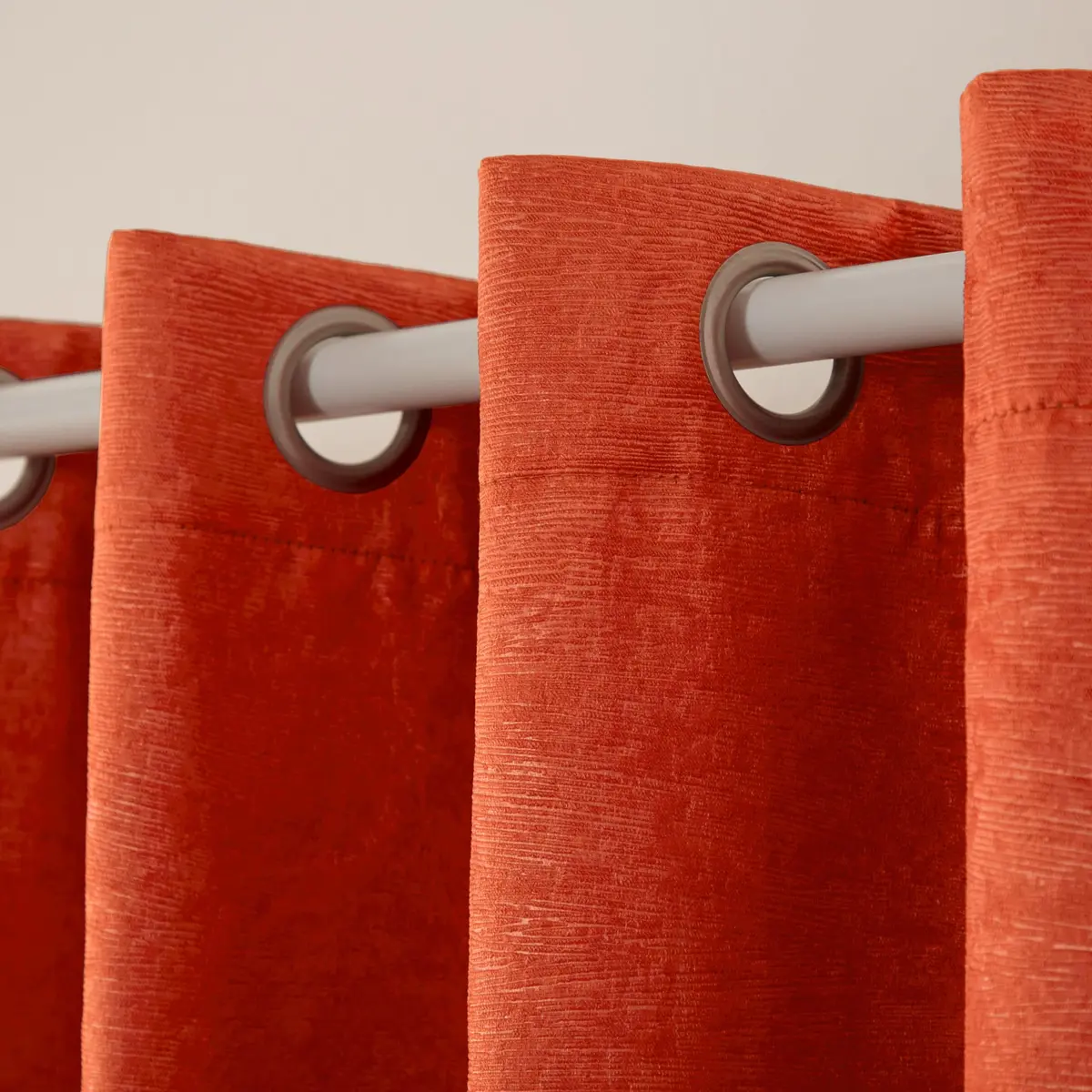TOWN & COUNTRY EVERYDAY Lustre Solid Heavyweight Textured Sateen Indoor Curtains, Room Darkening, 2-Pack, 52"x84", Mecca Orange - view 2